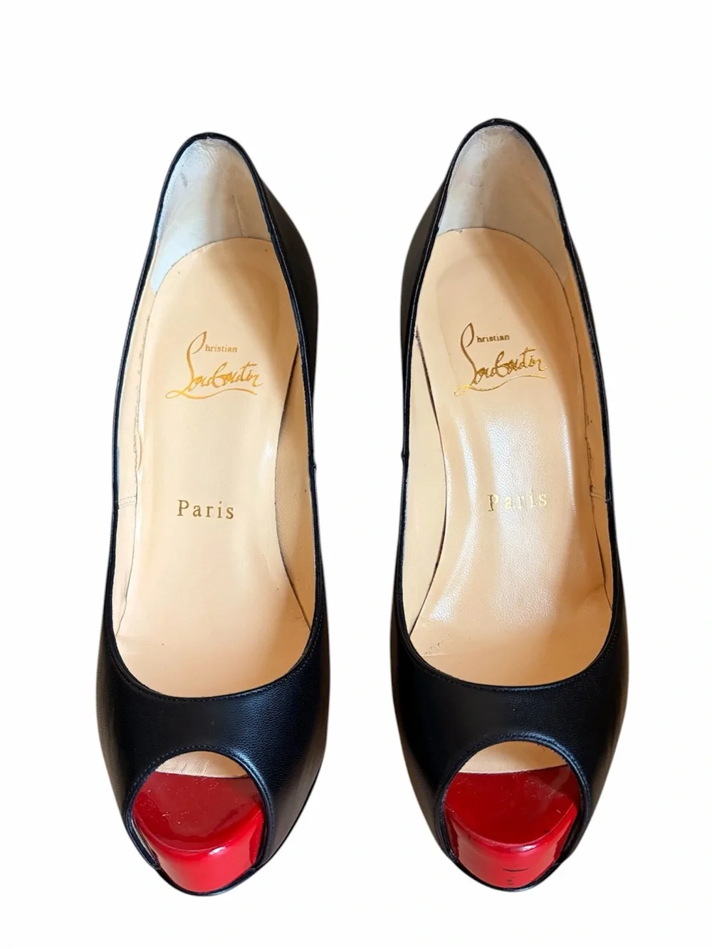Christian Louboutin Vendome Black Peep-Toe High Heel Pump RETAIL 995 - Picture 2 of 5